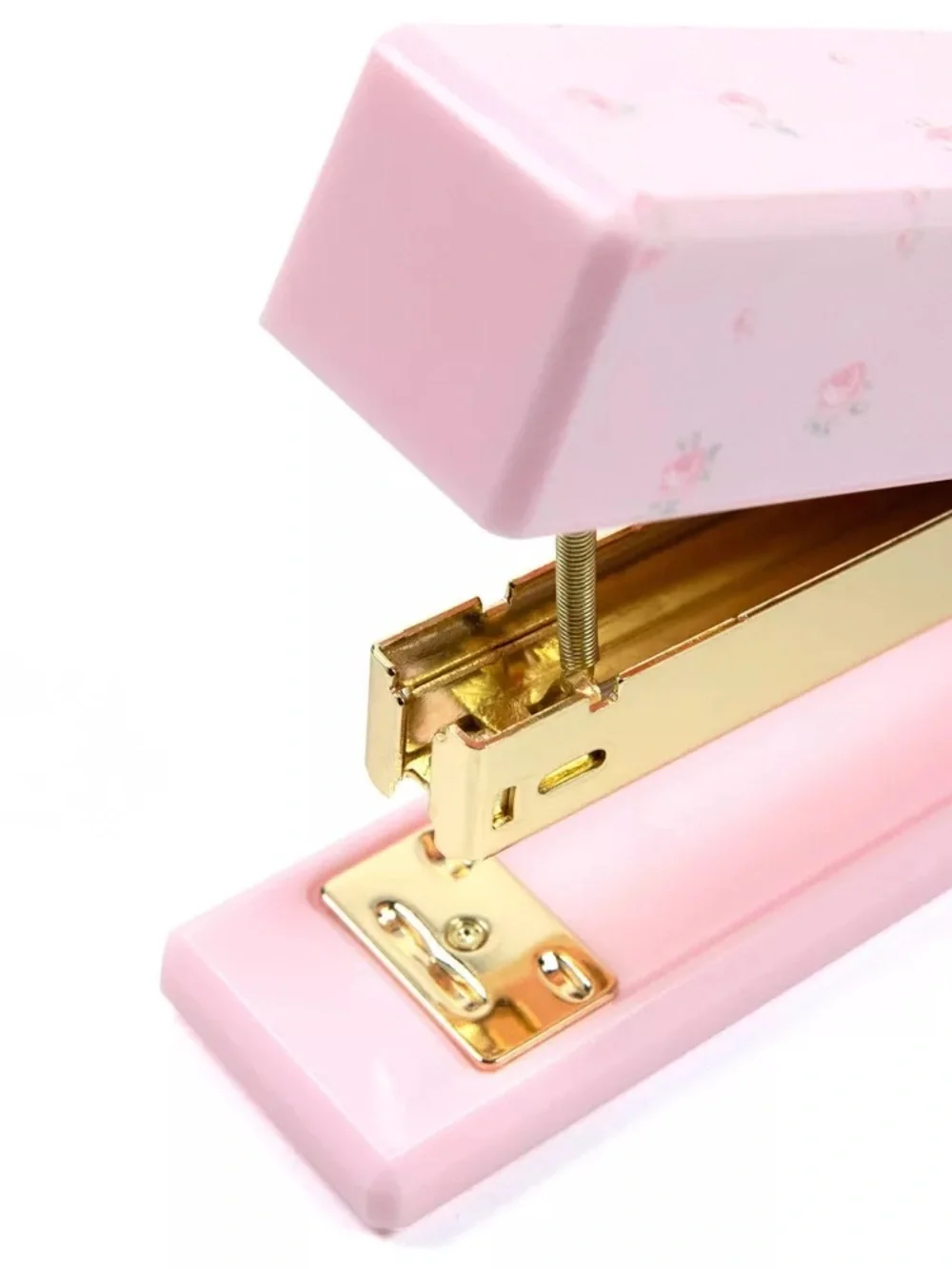 LoveShackFancy Pink and Gold Stapler Floral Print